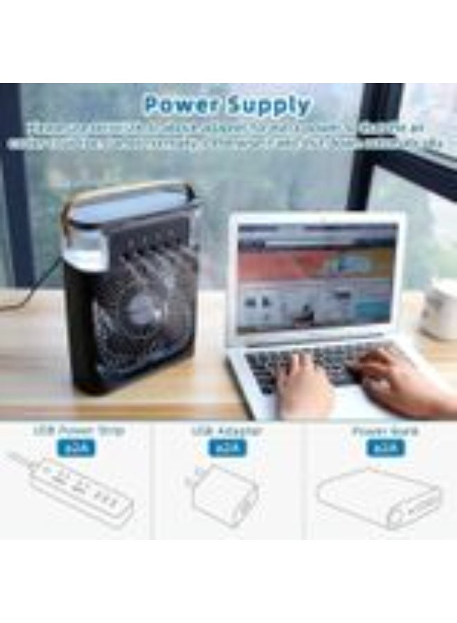 Portable Air Conditioner Fan Mini Evaporative Air Cooler with 7 Colors LED Light 1/2/3 H Timer 3 Wind Speeds and 3 Spray Modes for Office Home Dorm Travel(White) - Image 4